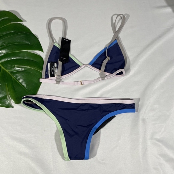 NWT 2PC Tavik [ XS‎ ] Colorblock Jett Bikini Top + Jayden Bikini Bottom in Blue - Picture 7 of 12